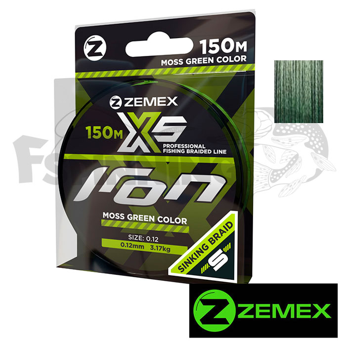 Шнур Zemex Iron PE X5 150m #0.16mm/5.27kg moss green - купить в интернет-магазине в Москве