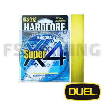 Шнур Duel Hardcore Super X4 150m hi-vis yellow 0.6 0.130mm 12lb 5.4kg - купить в интернет-магазине в Москве