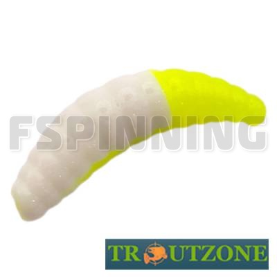 Мягкие приманки Trout Zone Maggot 1.6g/40mm white/chartreuse сыр 10шт