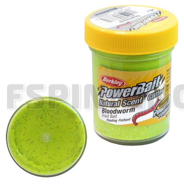 Форелевая паста Berkley Power Bait Natural Scent Bloodworm #Chartreuse мотыль
