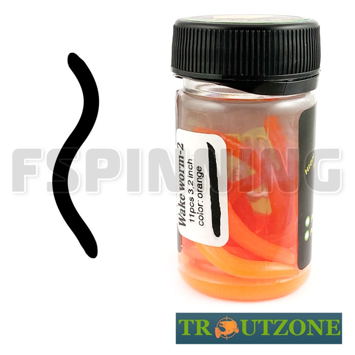 Мягкие приманки Trout Zone Wake Worm 2 3.2g/71mm сыр orange 11шт