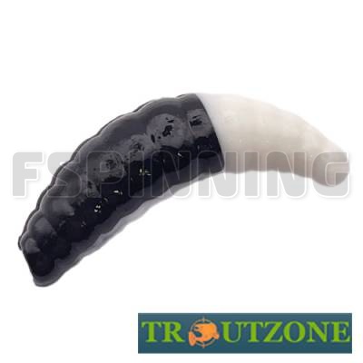 Мягкие приманки Trout Zone Maggot 1.6g/40mm black/white сыр 10шт