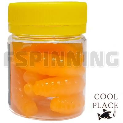 Силиконовые приманки Cool Place Maggot Stretch Floating 1.6 сыр #glow orange 10шт