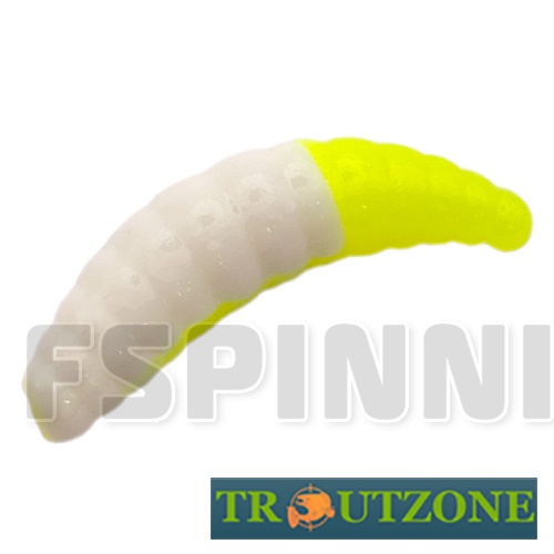 Мягкие приманки Trout Zone Maggot 1.6g/40mm white/chartreuse сыр 10шт