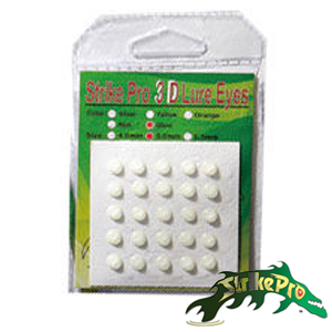 Объемные глаза наклейки Strike Pro 3D Lure Eyes 40mm #белый 25шт
