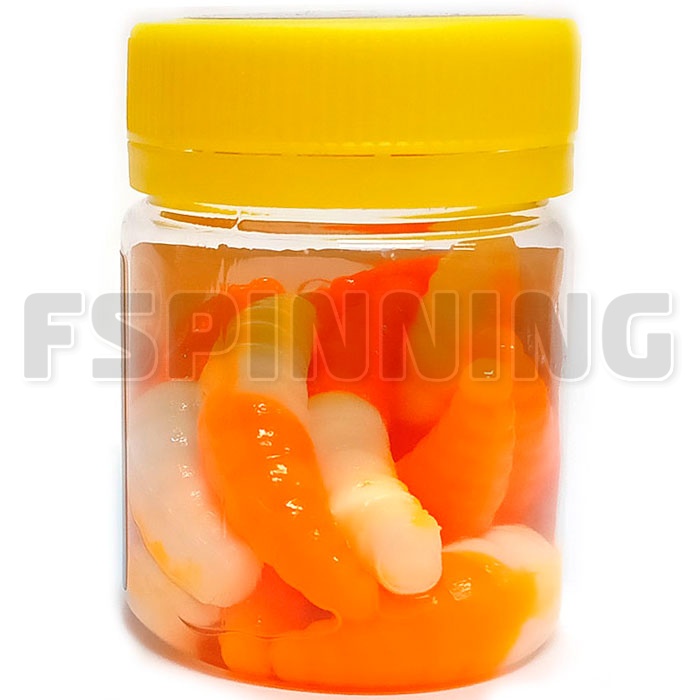 Силиконовые приманки Cool Place Maggot Stretch Floating 1.6 сыр #white orange 10шт