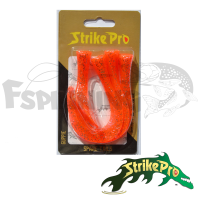 Хвосты Strike Pro для Guppie Downsize #оранжевый 3 твистера+риппер