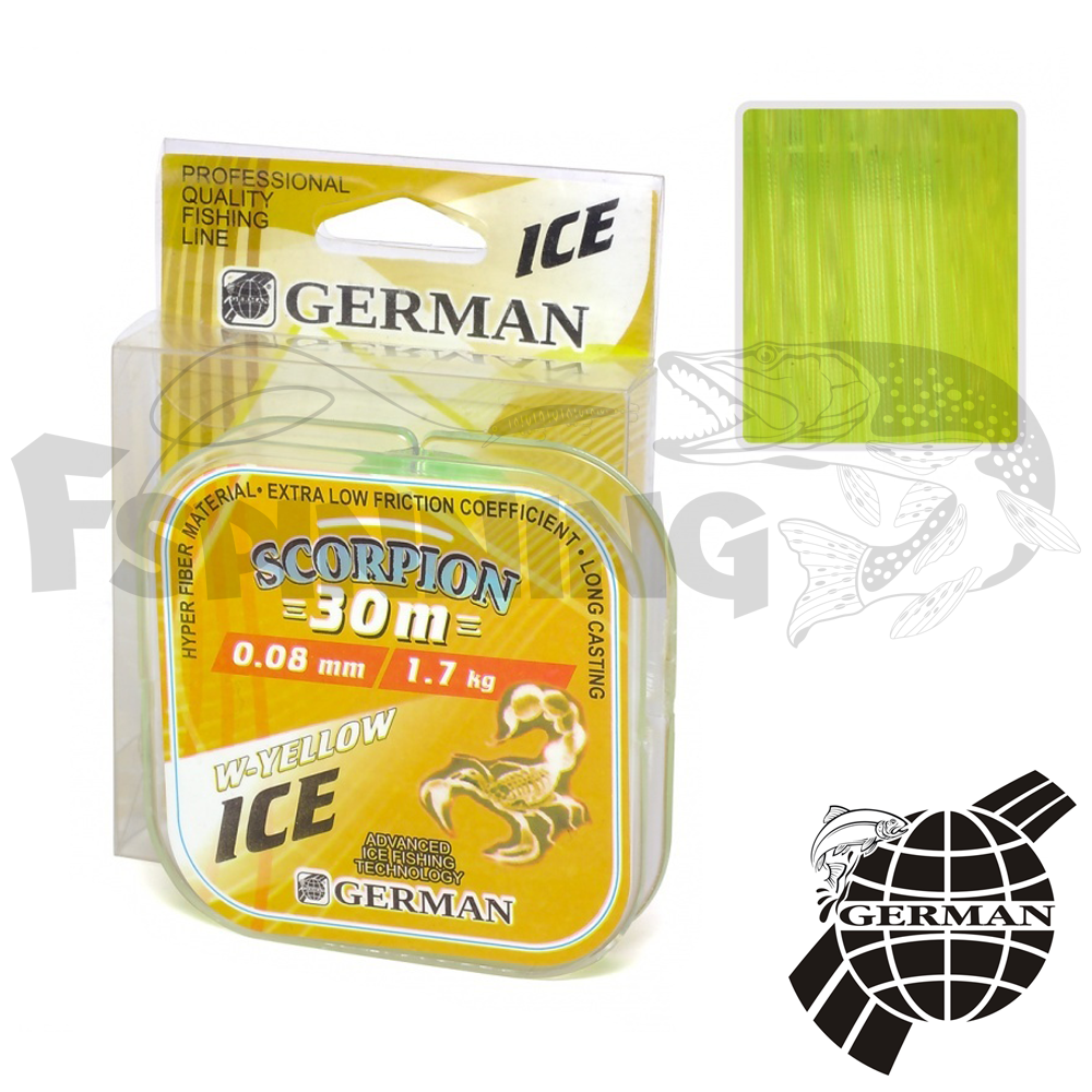Леска German W-Yellow 30m #0.10mm/2.2gr (желтый) - купить в интернет-магазине в Москве
