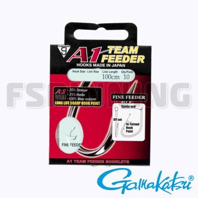 Крючки одинарные Gamakatsu Booklet A1 Fine Feeder с поводком #14 1000mm/0.14mm 10шт - купить в интернет-магазине в Москве