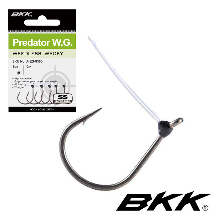 Крючок одинарный с защитой BKK Predator W.G. Weedless #2/0 5шт - купить в интернет-магазине в Москве