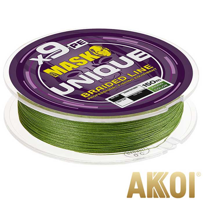 Mask Unique 9X 150m Khaki Шнур Akkoi Mask Unique 9X 150m Khaki 0.16mm/7.8kg