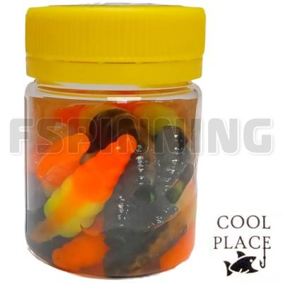 Силиконовые приманки Cool Place Maggot Stretch Floating 1.6 сыр #black lemon orange 10шт