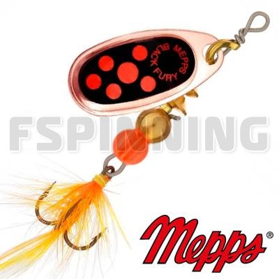 Блесна Mepps Comet Black Fury Mouche 1 3.5gr CU