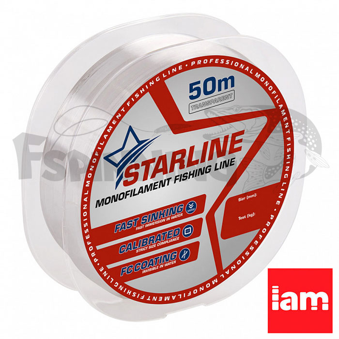 Леска Iam Starline 50m Transparent 0.105mm 1.4kg - купить в интернет-магазине в Москве