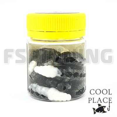 Силиконовые приманки Cool Place Maggot Stretch Floating 1.6 сыр #black white 10шт