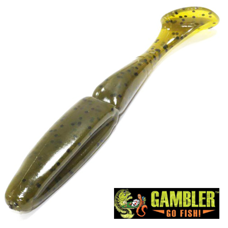 Мягкие приманки Gambler Little EZ 3,75 #Green Pumpkin 9шт