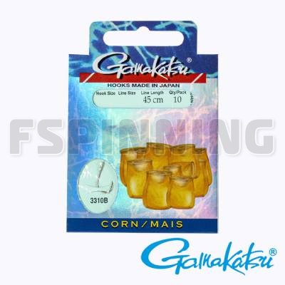 Крючки одинарные Gamakatsu Booklet Corn 3310B с поводком #14 450mm/0.14mm 10шт - купить в интернет-магазине в Москве