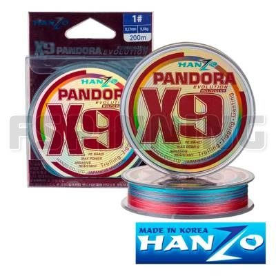 Шнур Hanzo Pandora Evolution x9 2.0 200м 0,24 мм 15.9 кг Multicolor - купить в интернет-магазине в Москве