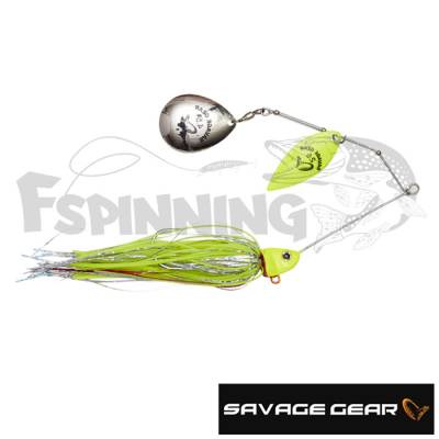 Спиннербейт Savage Gear Da-Bush Spinnerbait 140 #Yellow Silver Holo Flame Fluo - купить в Москве