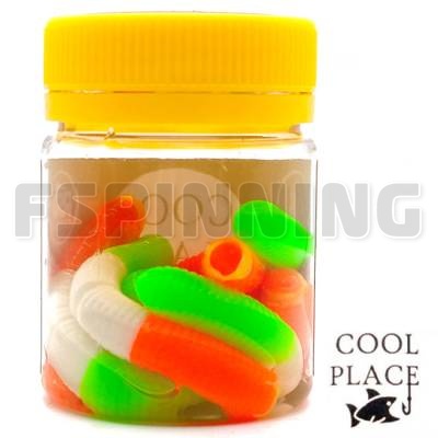 Силиконовые приманки Cool Place Stretch Floating 65mm сыр #orange white green