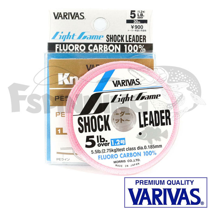 Флюорокарбон Varivas Light Game Shock Leader Fluoro Carbon 100% 30m #1.2 0.185mm/2.75kg - купить в интернет-магазине в Москве
