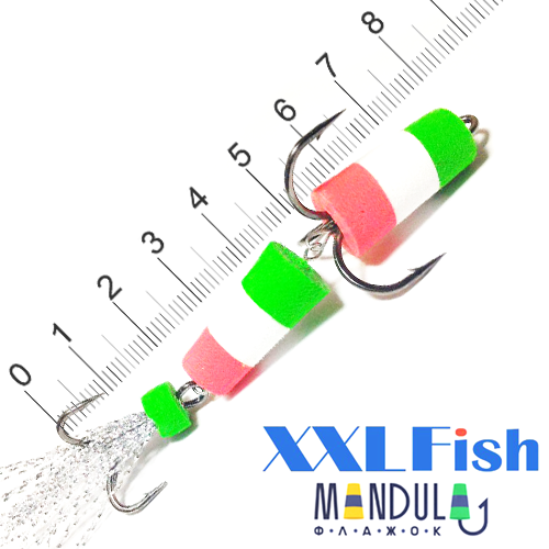 XXL Fish Мандула XXL Fish Classic 80mm #07 зеленый/белый/красный