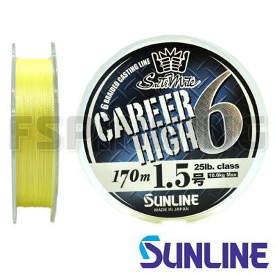 Шнур Sunline SM Career High PE X6 170m yellow #1 16lb 0.165mm 7.5kg - купить в интернет-магазине в Москве