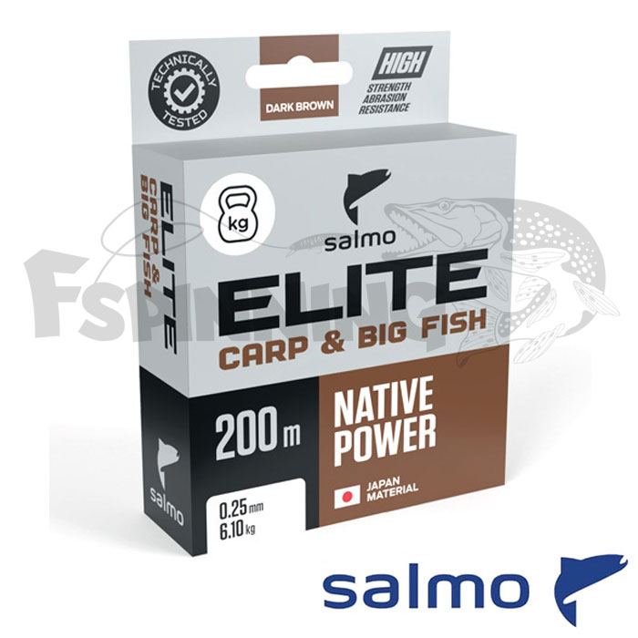 Леска Salmo Elite Carp & Big Fish 200m 0.30mm/8.65kg (коричневый) - купить в интернет-магазине в Москве