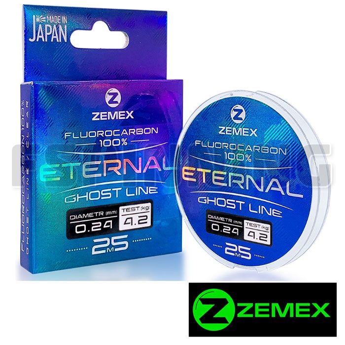 Zemex Eternal Ghost Line 100% Fluorocarbon 25 м 0,24 мм/4,2 кг - купить в интернет-магазине в Москве