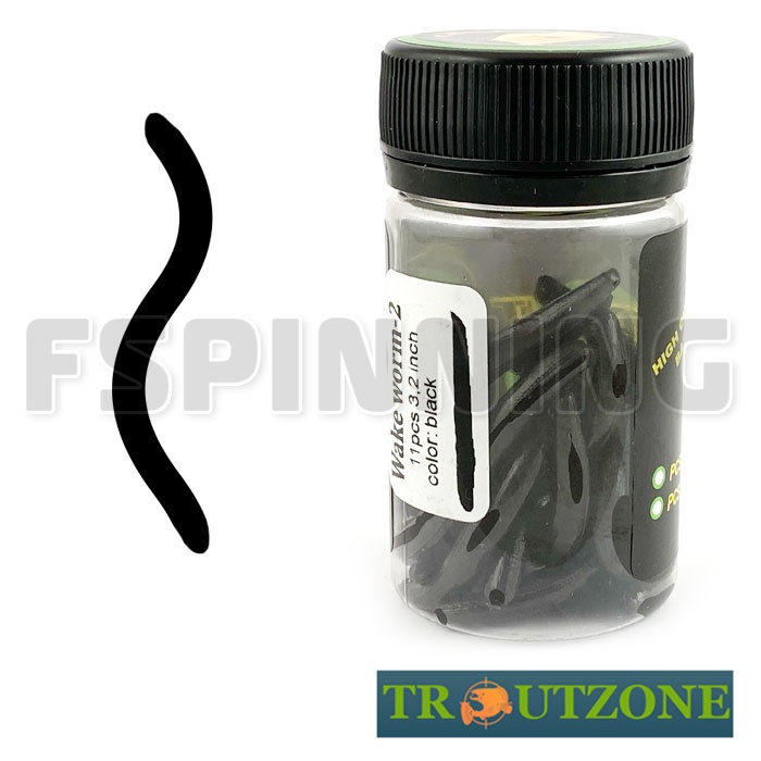 Мягкие приманки Trout Zone Wake Worm 2 3.2g/71mm сыр black 11шт