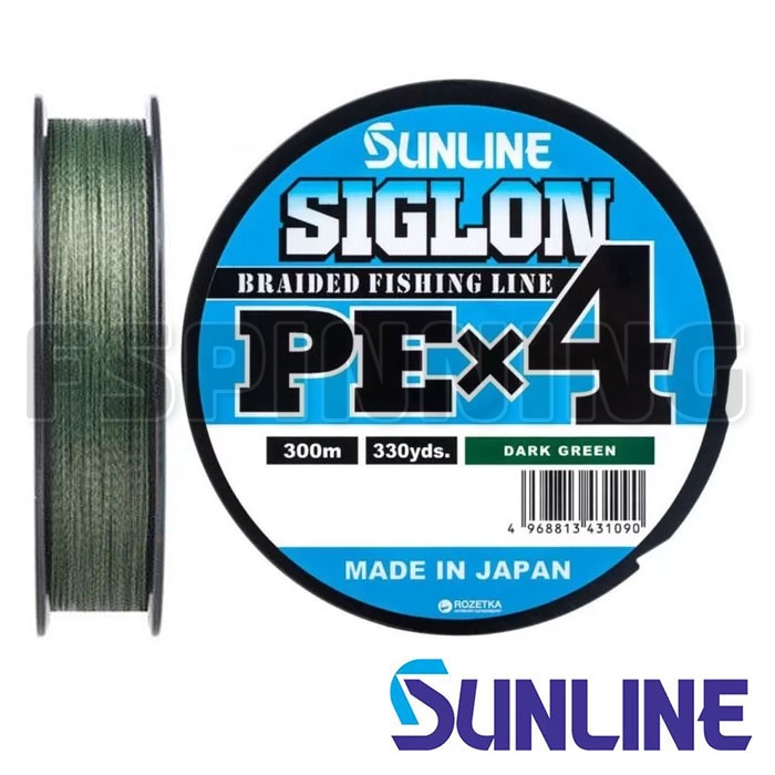Шнур Sunline Siglon PE X4 300m dark green #1.2 20lb 0.187mm 9.2kg - купить в интернет-магазине в Москве