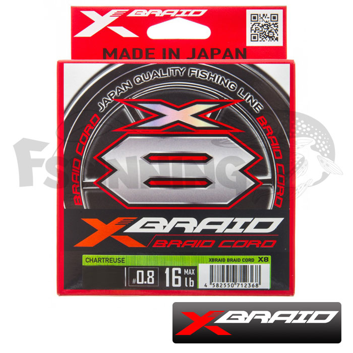 Шнур X Braid Braid Cord PE X8 300m chartreuse #5 0.37mm/31.5kg - купить в интернет-магазине в Москве
