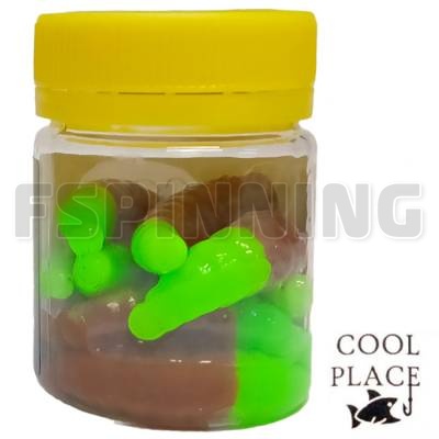 Силиконовые приманки Cool Place Maggot Stretch Floating 1.6 сыр #brown green 10шт